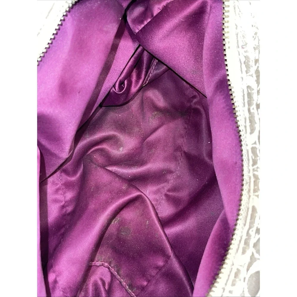 Coach Ruched Metallic Madison Maggie Silver Signature Pleated Hobo Bag 18886 - Picture 15 of 16